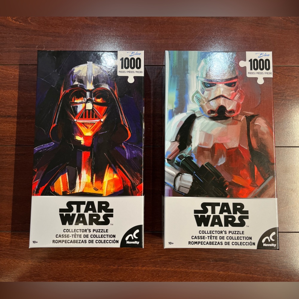 2 1000 Piece Puzzle Disney Star Wars Darth Vader Storm Trooper Collectors Sealed